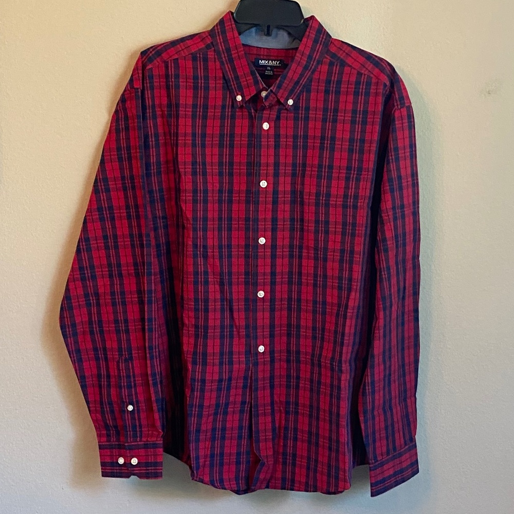 MIX&NY Plaid Shirt XL